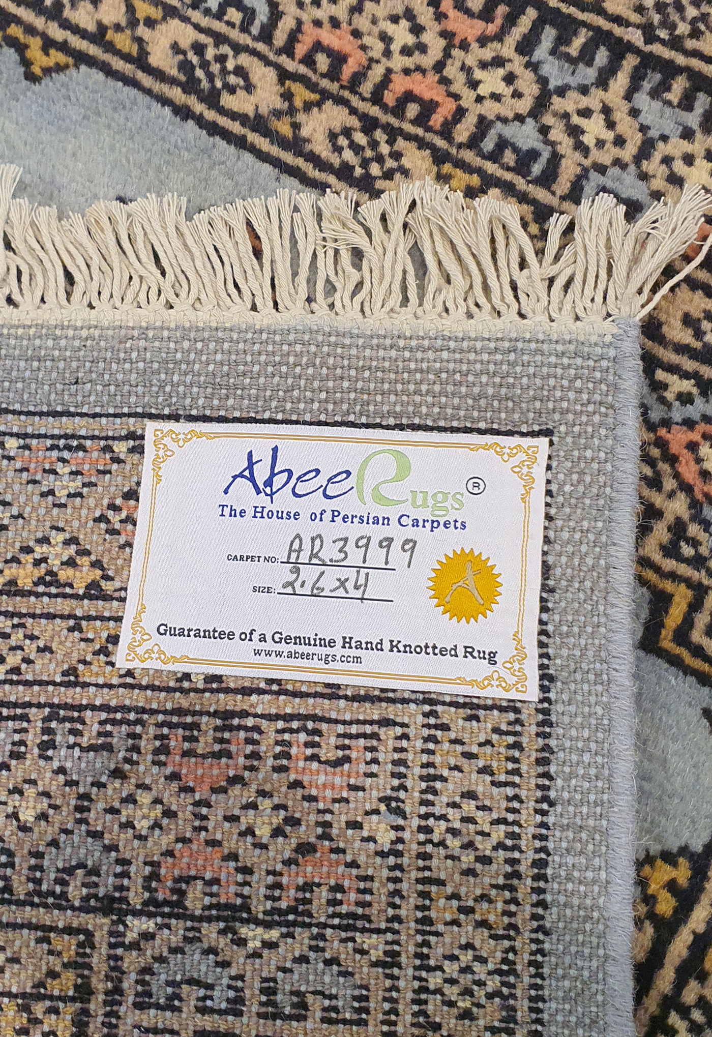 SUPERFINE BUKHARA GREY WITH 3 MEDALLION & BROWN BORDER - AR3999