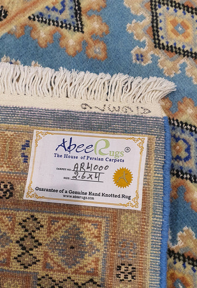 SUPERFINE BUKHARA SEA BLUE ALLOVER DESIGN WITH SILK - AR4000