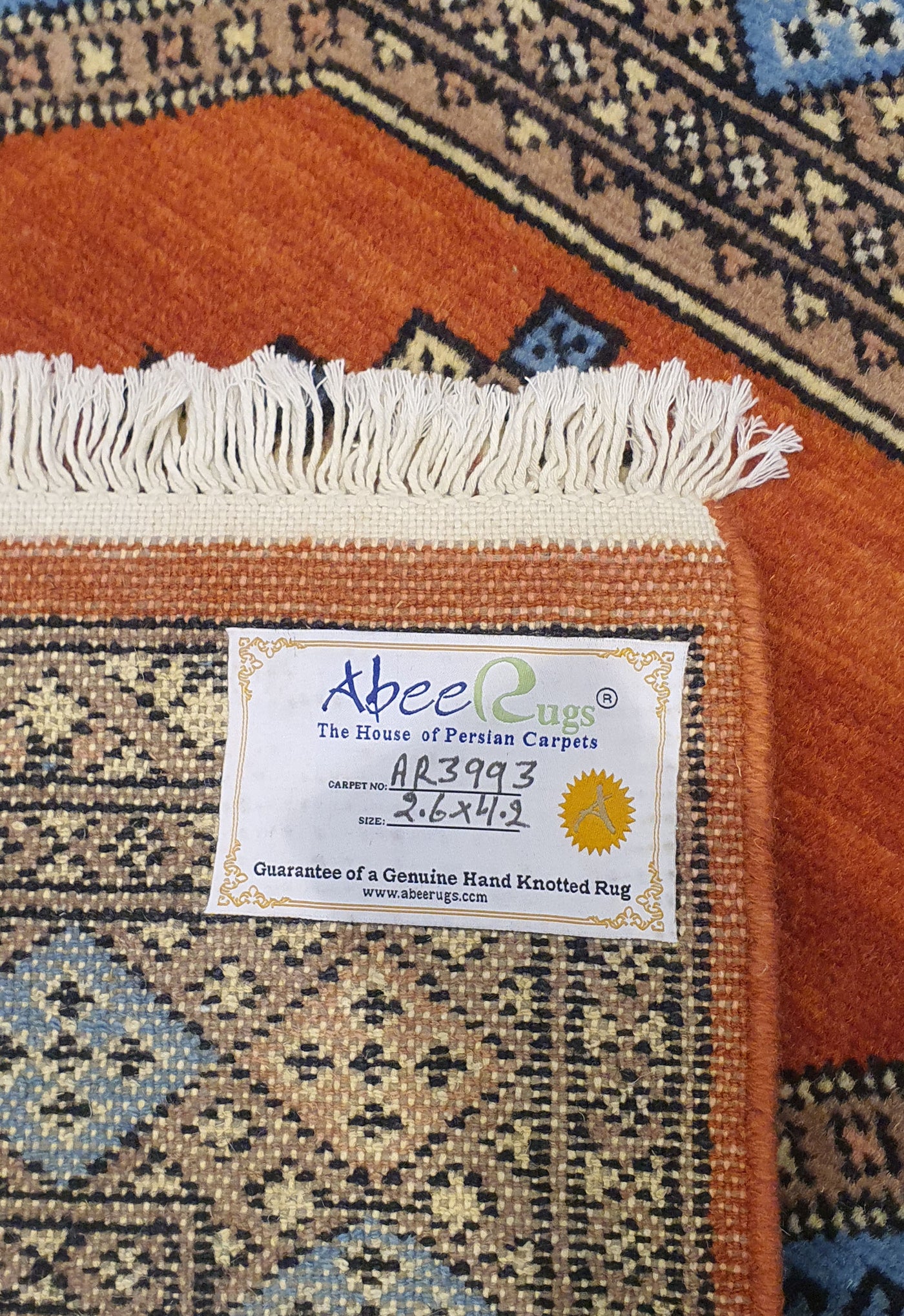 SUPERFINE BUKHARA ORANGE WITH 4 MEDALLION & MULTICOLOUR BORDER - AR3993