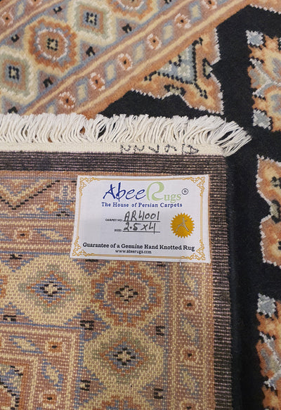 SUPERFINE BUKHARA BLACK ALLOVER DIAMOND DESIGN WITH SILK - AR4001