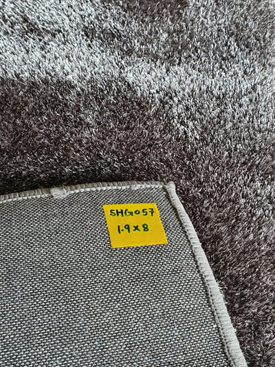 Shaggy Dark Grey Silk and Wool Runner - SHG057