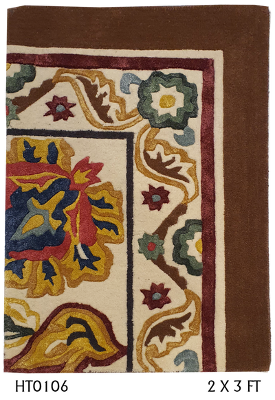 SUPERFINE HAND TUFTED VISCOSE WITH WOOL HI & LOW PILE CARPET SAMPLE - HT0106