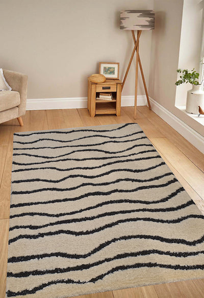 SUPERFINE HAND TUFTED LOOP & CUT PILE ZIGZAG CARPET SAMPLE - HT0104
