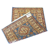 Kazak with 3 Medallion Design Blue and Cream - AR3724