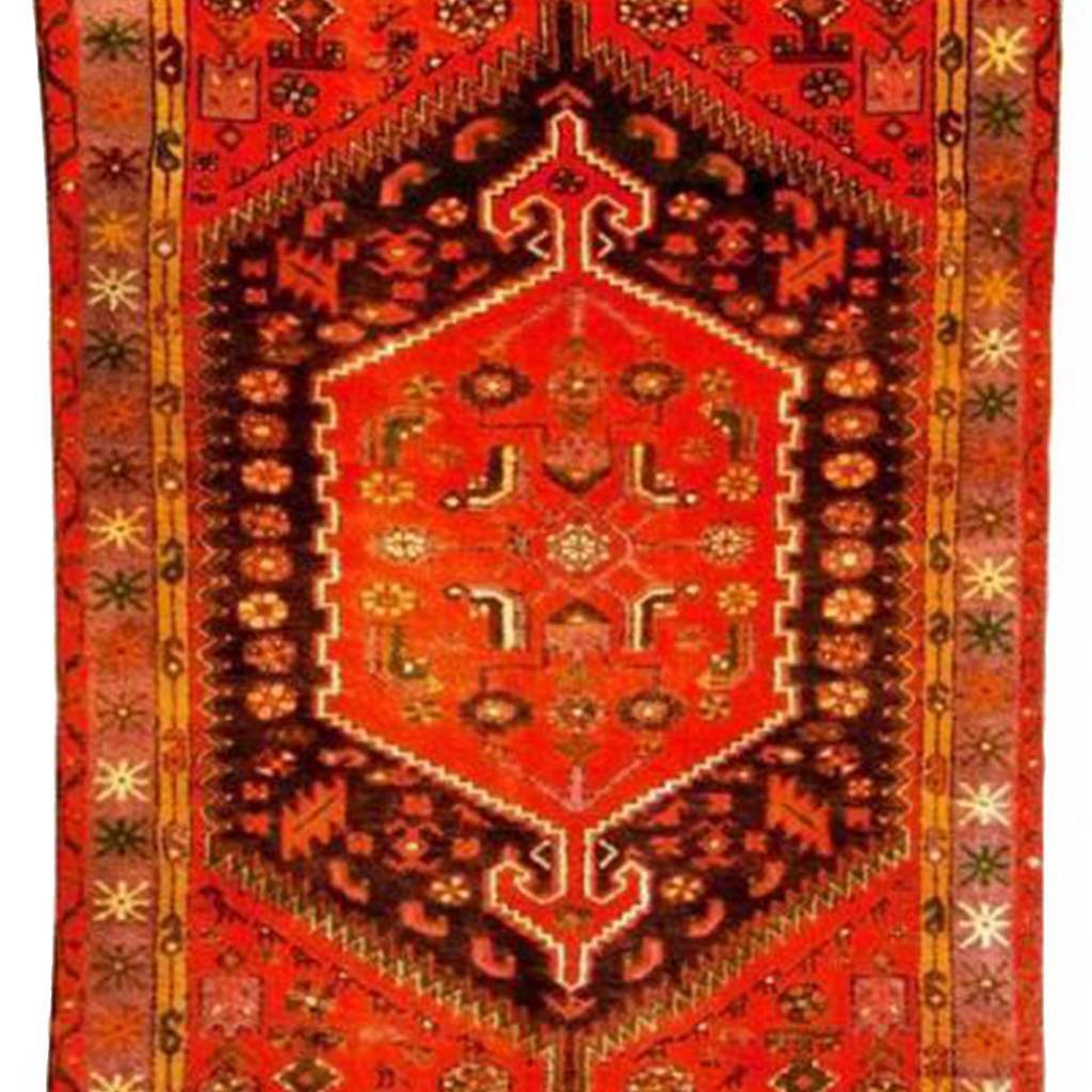 Superfine Persian Hamadan Tribal Orange, Red & Purple Antique Wash - AR0746