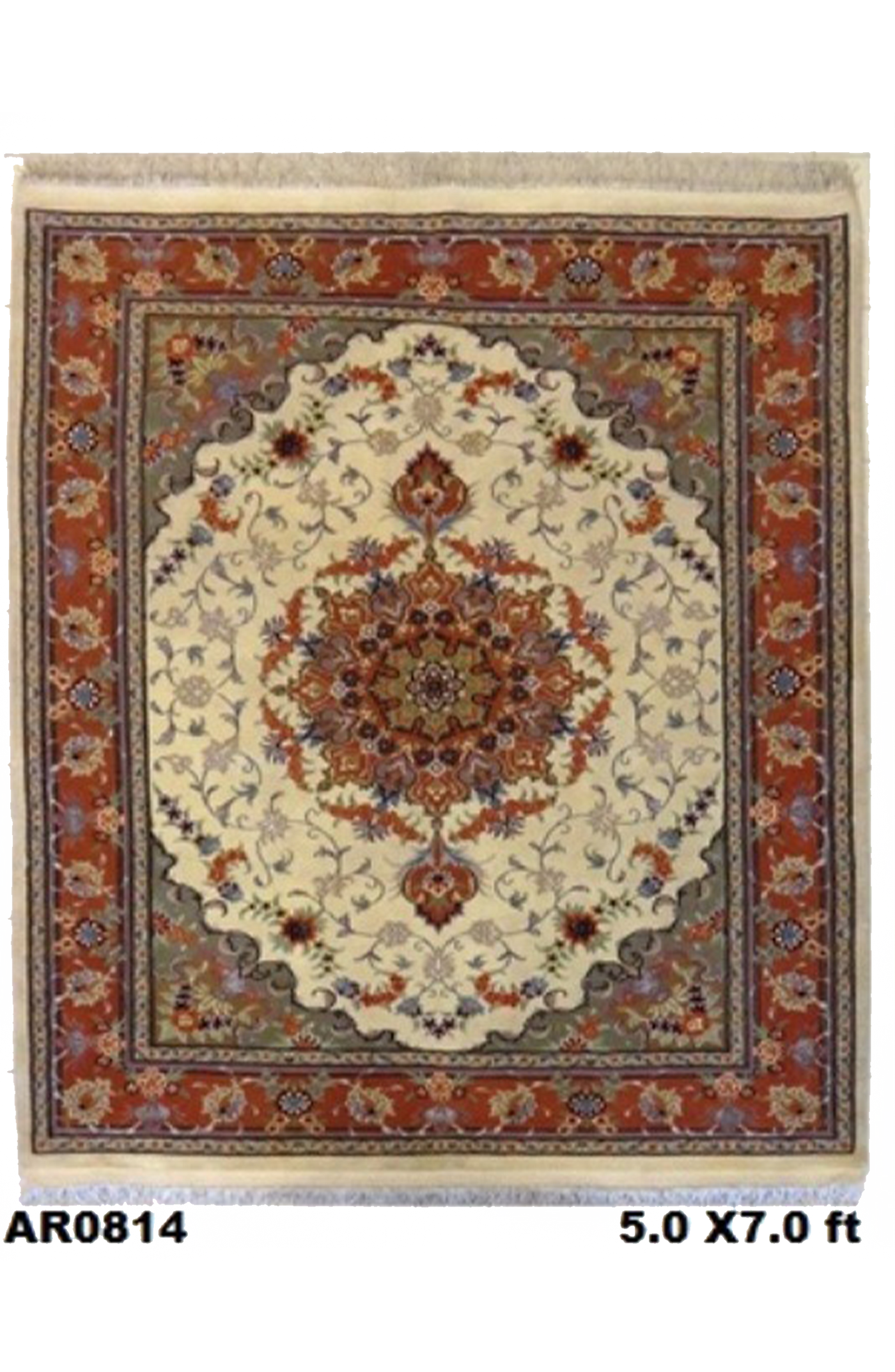 Persian Tabriz Design Cream and Pink - AR0814