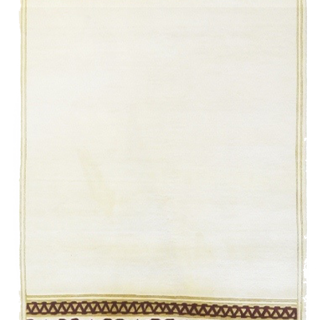 Plain Indo Gabbah with Side Border Design Cream and Rust - AR2696