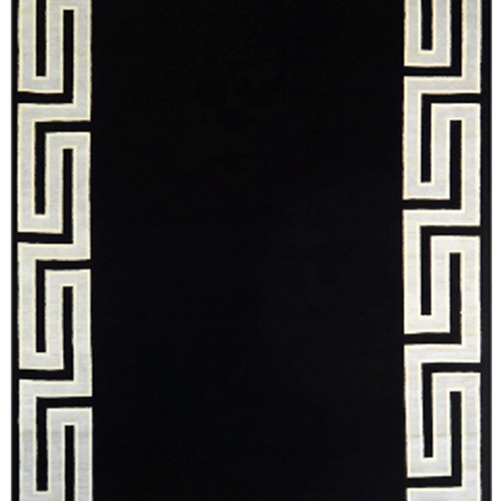 Versace Greek Key  Black with Grey & White Stripes - AR2924