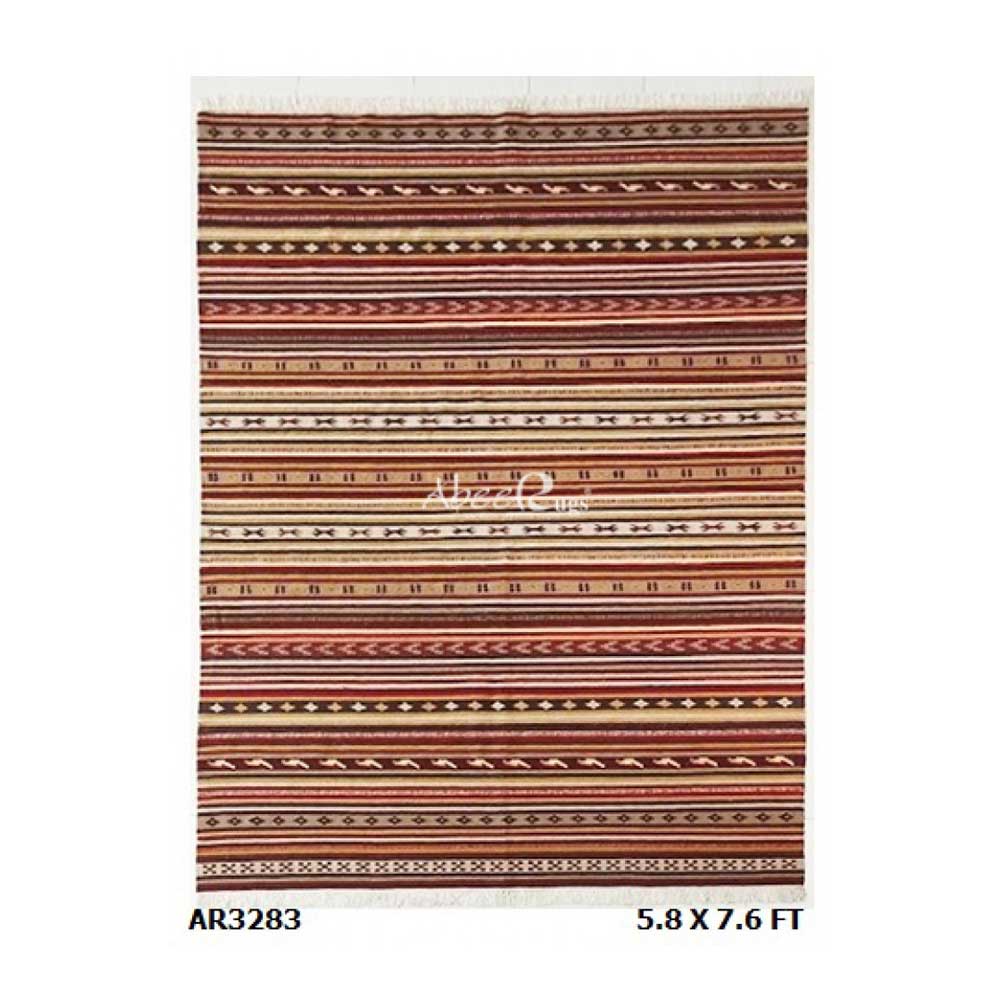 Turkish Wool Kilim Multicolor Stripes - AR3283