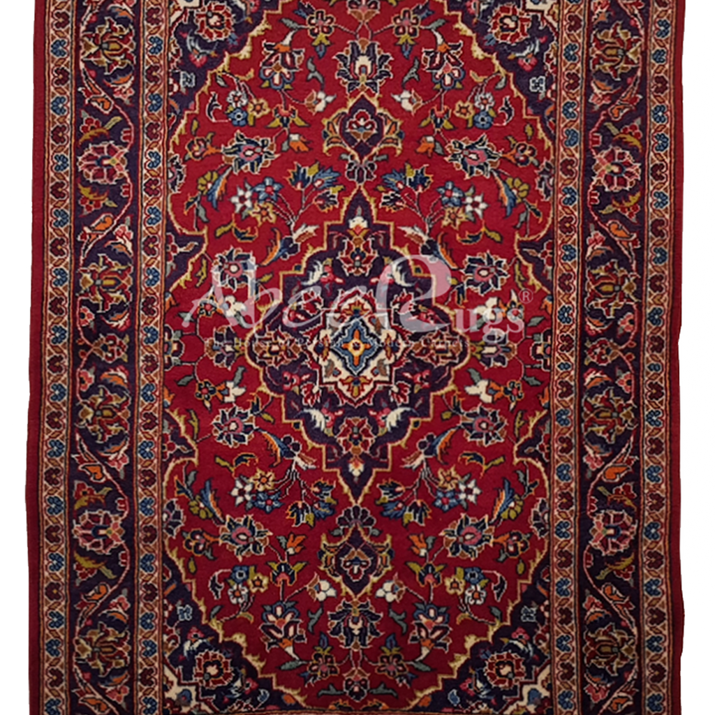 Persian Keshan with Long Medallion Design Red and Blue - AR3443