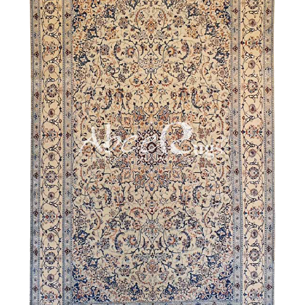 PERSIAN NAIN IVORY WITH WHITE BORDER WITH SILK LINES - AR3549