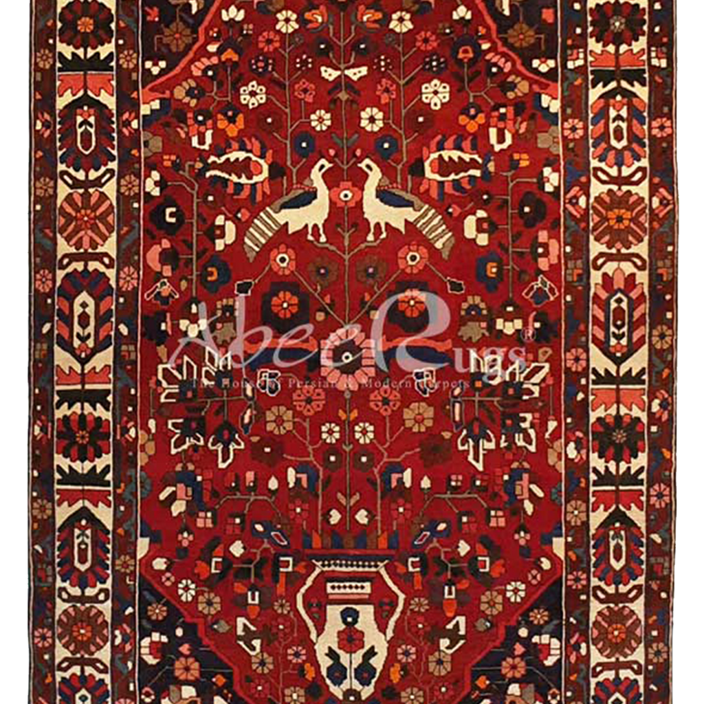 Persian Hamadan One Sided Tree Of Life Red Carpet - AR3569
