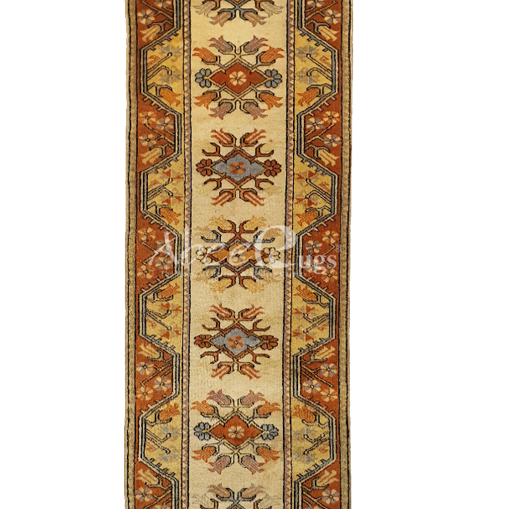 Vintage Turkish Oushak Hand-knotted Wool on Wool Runner - AR3618