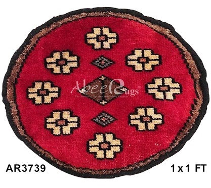 Caucasian Round Design Red, Black and Brown - AR3739