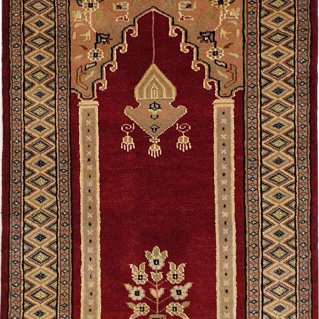 Prayer Rug with Mehrab Design Red & Coral - AR3802