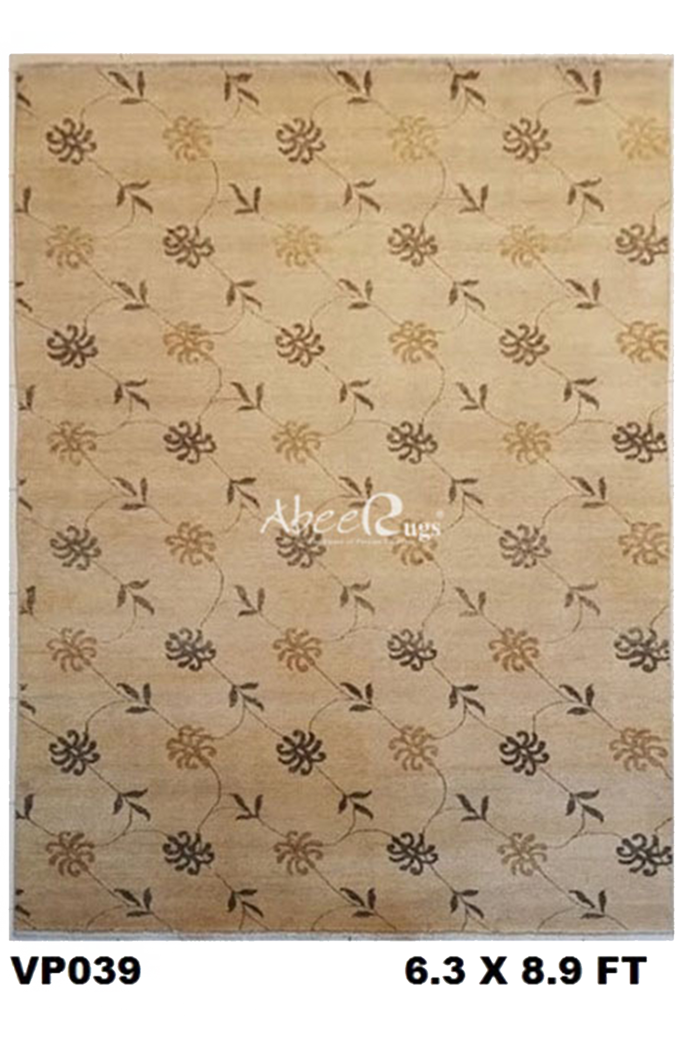 Superfine Floral Wool Motif Allover Design With Light and Brown Motif-VP039